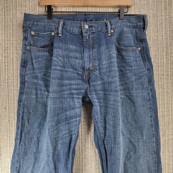 Levis 569 Jeans Mens 36x32 Blue Denim Relaxed Straight Fit Medium Wash Pants - Picture 1 of 7